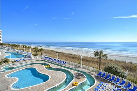Looking left from the balcony and over the pool deck