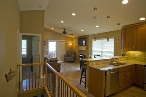 Comfortable living room with easy access to the deck.