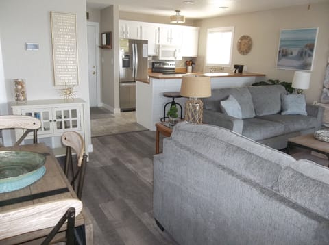 View from master bedroom into living area