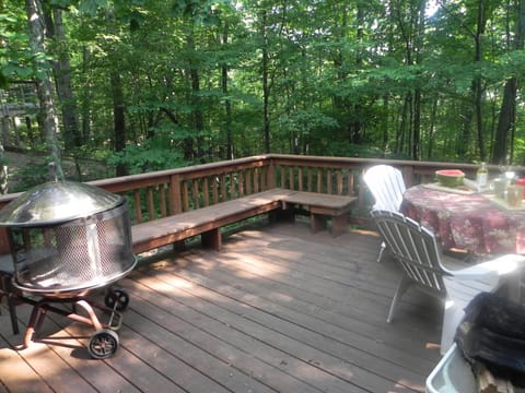 After a day of swimming or skiing, enjoy our back deck while roasting s'mores!