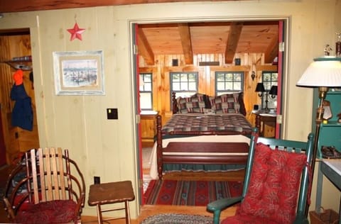 Master bedroom from the fireplaced sitting room