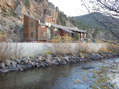 Late October evening at the Lofts of Estes by the Big Thompson river