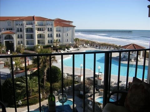Spectacular Ocean and Courtyard View from our 3rd Floor covered porch