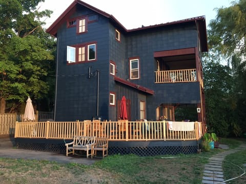 Huge deck with lots of seating