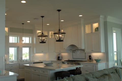 Fabulous chef's kitchen with lighted cabinets