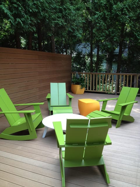 Private Deck with Outdoor Furniture designed by Frank Gehry and Room & Board