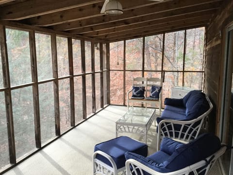Screened in porch.  Great place to relax and have a glass of wine.