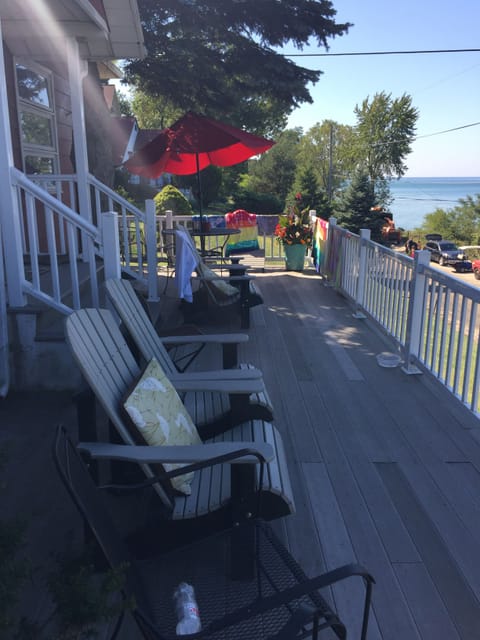 Deck overlooking Lake Michigan
