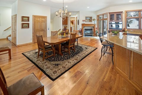 1st floor kitchen - looking at kitchen gas fireplace and elevator door
