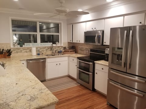 dishwasher, double oven, microwave, refrigerator, icemaker