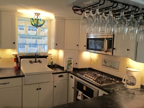 Kitchen with under-cabinet lighting