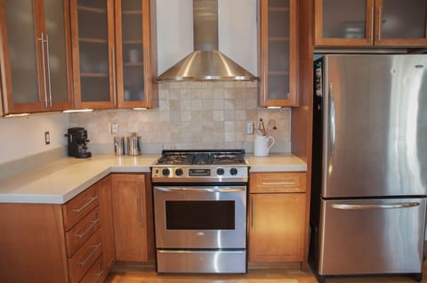 Gas range, Stainless appliances