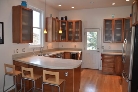 Modern kitchen with concrete countertops