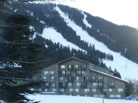 View of the ski slopes from our living room