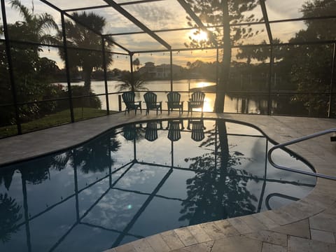 Sunsets are magical under the back patio 