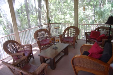 Perfect porch for visiting with any new friends you meet...