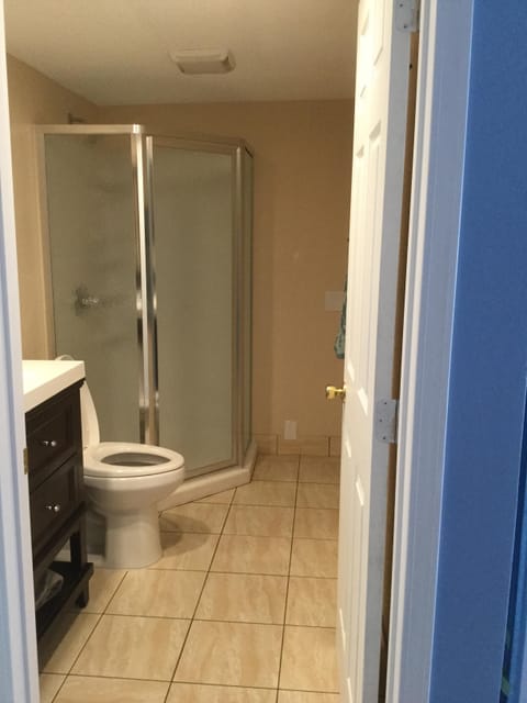 Tiled floor bathroom