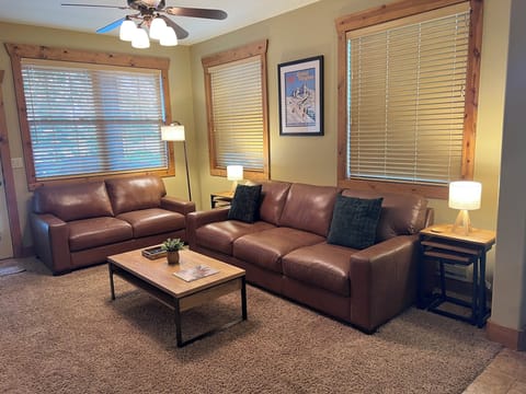 Lazy Buffalo Condo Living Room - new Italian leather sofa and loveseat furniture
