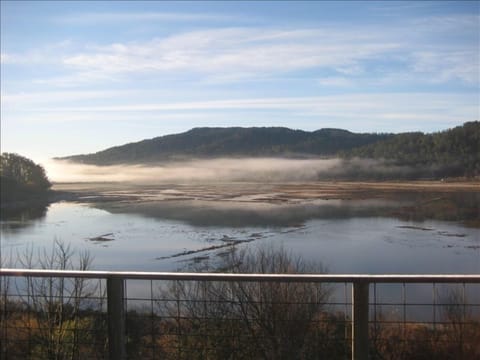 Tidal views over new Giacominni Wetlands filled with birdsong and dusk descent