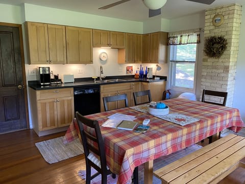 A view of the eat in kitchen. 