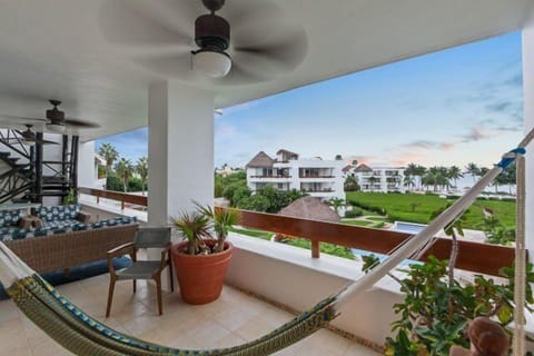 The terrace has super comfortable seating and an amazing ocean view