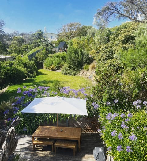The house is surrounded by 1200 square metres of native garden 