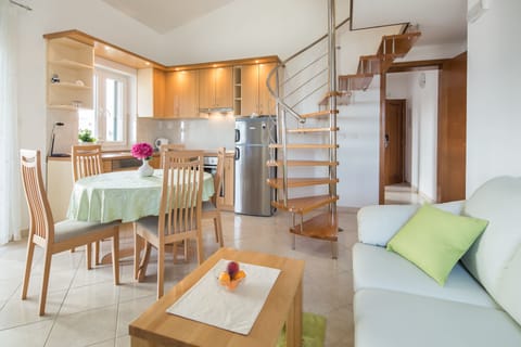 apartment on the top floor has 2 levels