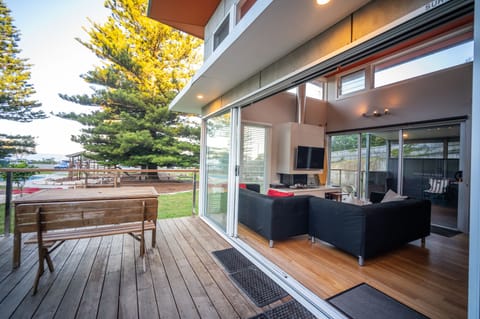 Wide sliding doors to bring outside to inside.