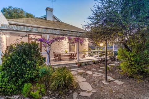 Wisteria draped wrap around verandah of Sweet Briar in the Vines Cottage