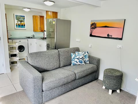 Sofa bed and kitchenette 
