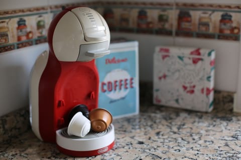 Coffee machine (at your disposal coffee capsules). Bread toaster also available