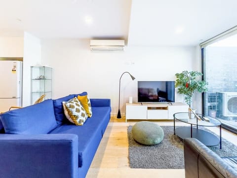 Living Room with Comfy Sofa Seats and Smart TV