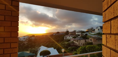 Sun set from the patio with a view of the village and also 180 degree ocean view
