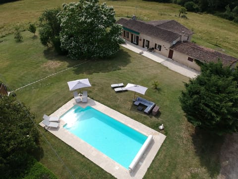 The Vine House - Aerial View of house and pool.