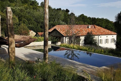 Pool and house