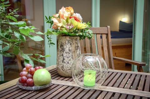 After a city walk or excursion relax in the patio 