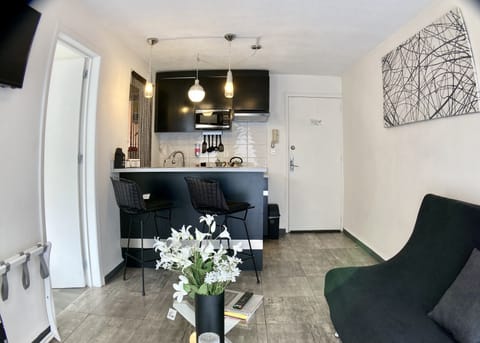 Sala con barra en cocina