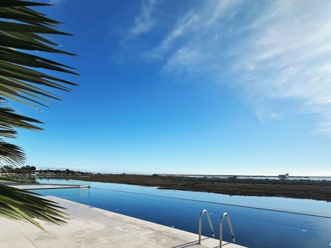 Infinity edge pool beside the Ria Formosa