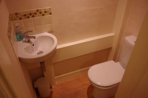 Separate toilet room.