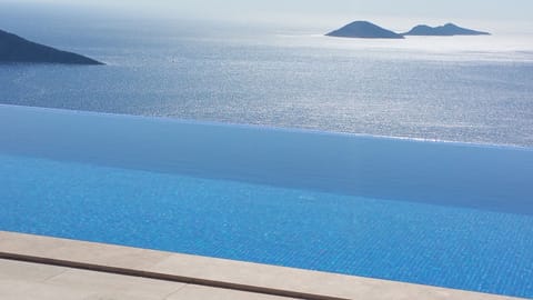 Sunning views from large infinity pool  