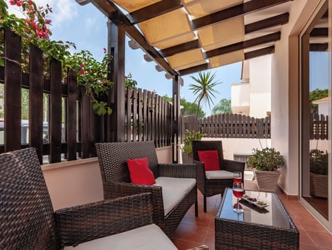 shaded seating area