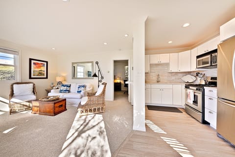 Living room connected to kitchen.