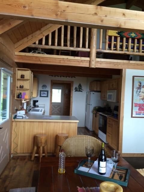 Dining open to kitchen