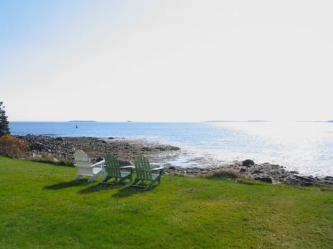 Looking out to the open ocean and islands from the lawn at the house