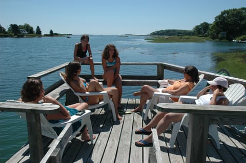 On our pier with friends