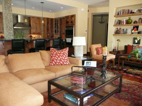 Upstairs living room and kitchen