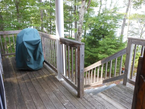 Grilling deck overlooking the lake