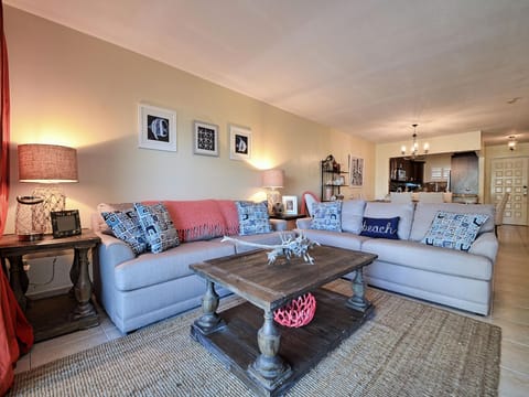 Plenty of cozy seating in the living room.