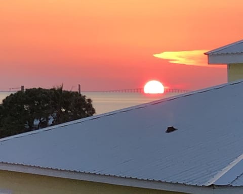 Wow Sunset over Dauphin Island Bridge from Balcony