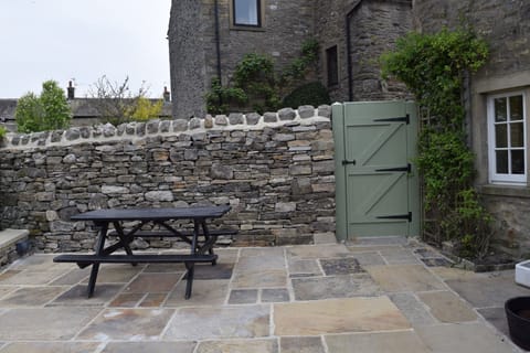 Patio in enclosed garden 